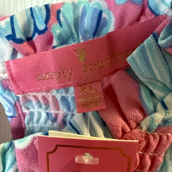 Women’s Simply Southern Shells Tiered Midi Maxi Dress Smocked Ruffle XL NWT - Picture 6 of 7